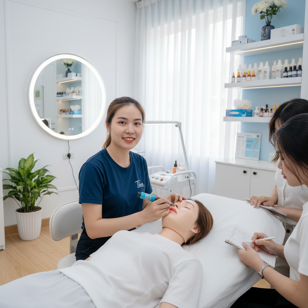 Nguyên Tắc Phối Màu Mực Phun Xăm Để Mở Tiệm Kinh Doanh 9 Trải nghiệm học phun xăm thẩm mỹ thực chiến cùng Tina